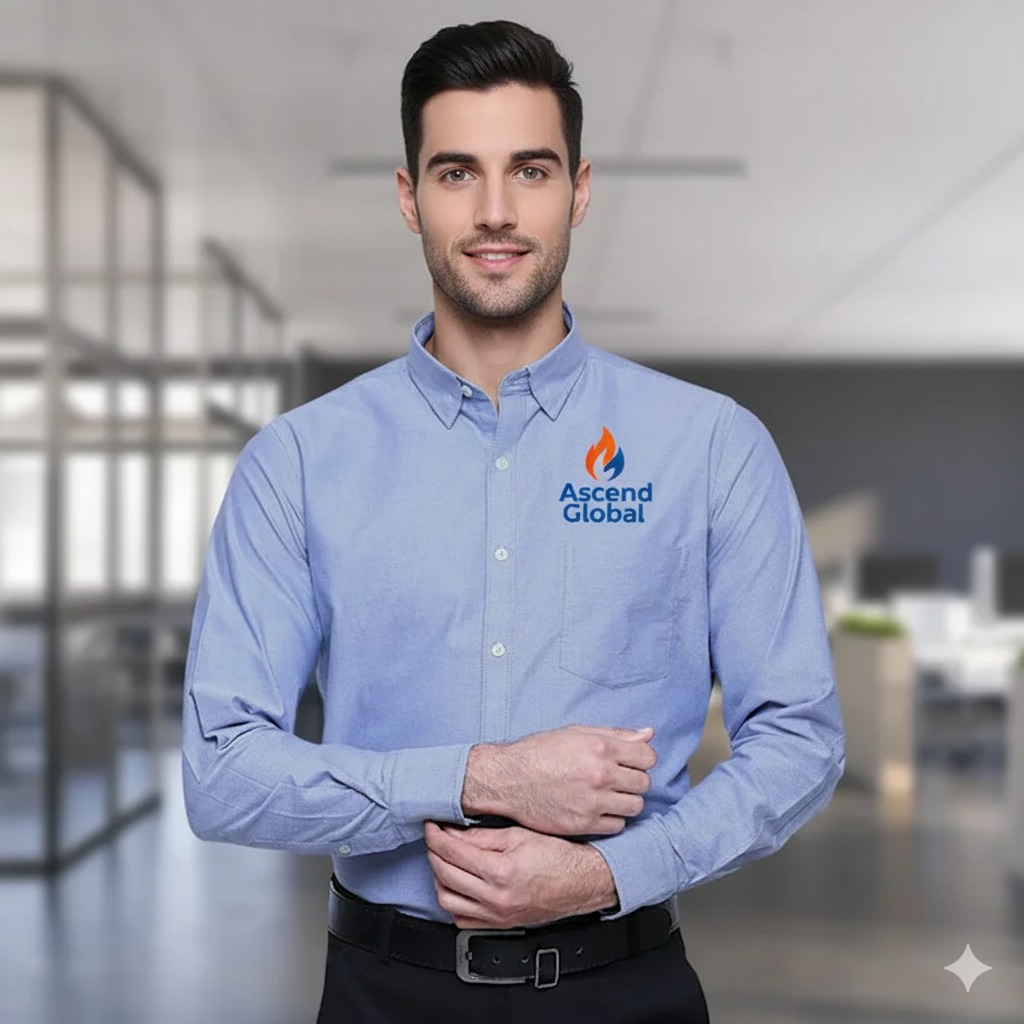 ASCEND GLOBAL BOLD BLUE SHIRT